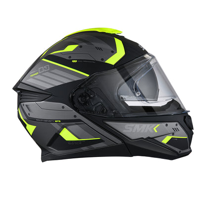 SMK GULLWING TEKKER HELMETS - GLOSS BLACK GREY YELLOW