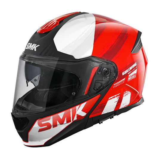 SMK GULLWING TOURLEADER HELMETS - GLOSS RED GREY RED