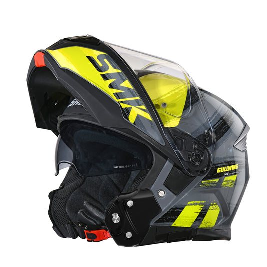 SMK GULLWING TOURLEADER HELMETS - GL646 BLACK YELLOW GREY
