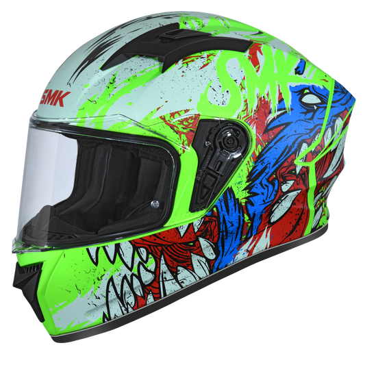 SMK Stellar Warewolf Helmet - Gloss Green White Red
motorizzr