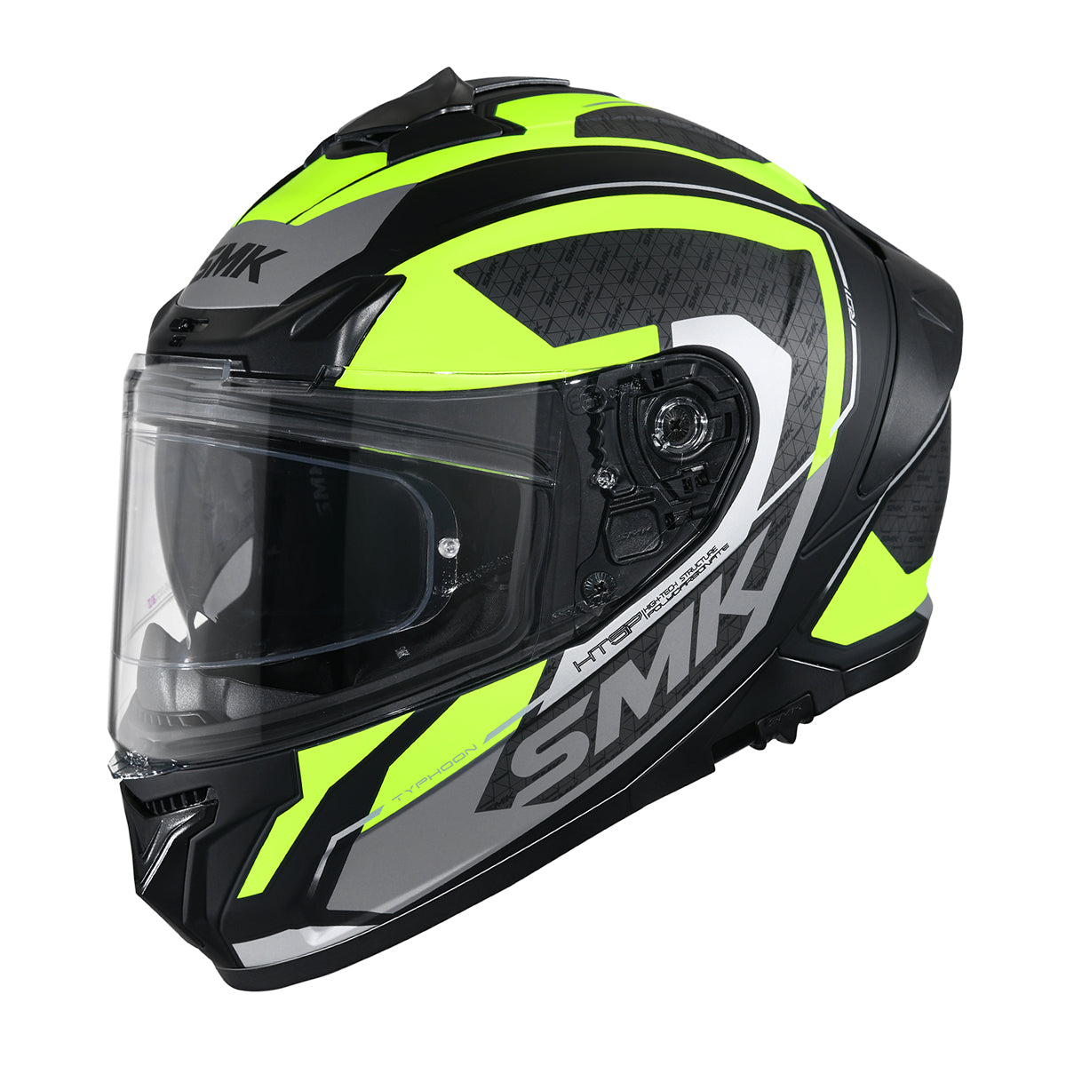 SMK TYPHOON RD1 HELMETS - GLOSS BLACK YELLOW GREY