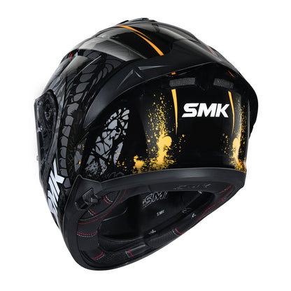 SMK TYPHOON REPTILE HELMETS - GLOSS BLACK GREY ORANGE