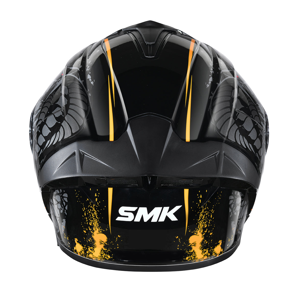 SMK TYPHOON REPTILE HELMETS - GLOSS BLACK GREY ORANGE