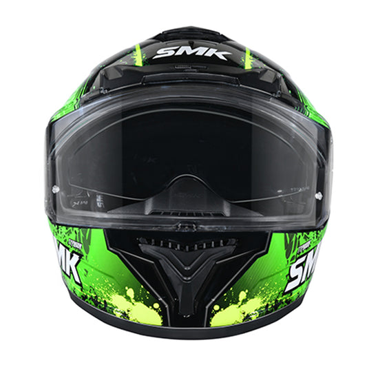 SMK TYPHOON REPTILE HELMETS - GL284 BLACK GREEN YELLOW