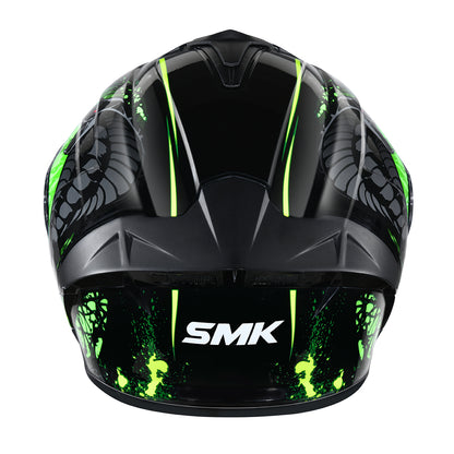 SMK TYPHOON REPTILE HELMETS - GLOSS BLACK GREEN YELOOW