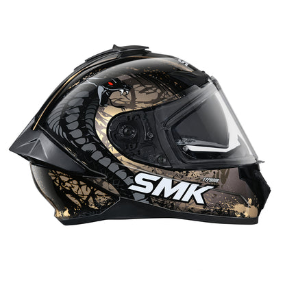 SMK TYPHOON REPTILE HELMETS - GLOSS BLACK GOLD
