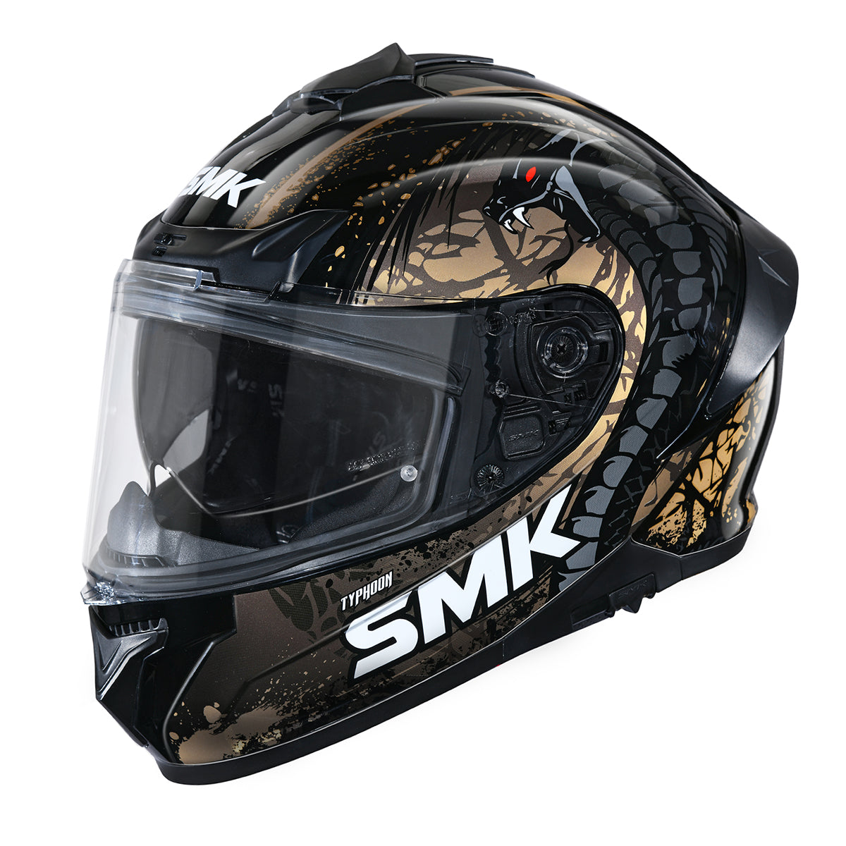 SMK TYPHOON REPTILE HELMETS - GLOSS BLACK GOLD