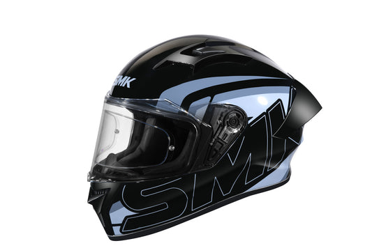 SMK STELLAR STAGE HELMETS - GLOSS BLACK GREY BLACK