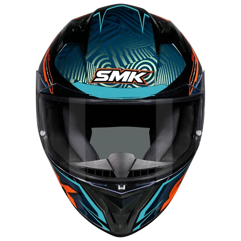SMK STELLAR FURY HELMET - GL257 BLACK BLUE ORANGE