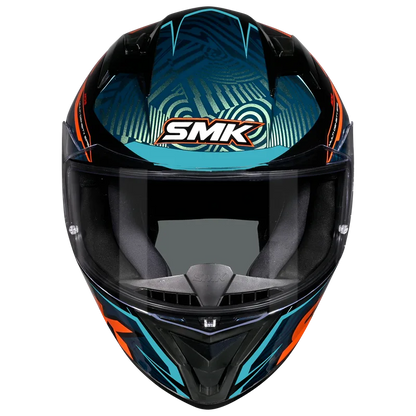 SMK STELLAR FURY HELMET - GL257 BLACK BLUE ORANGE