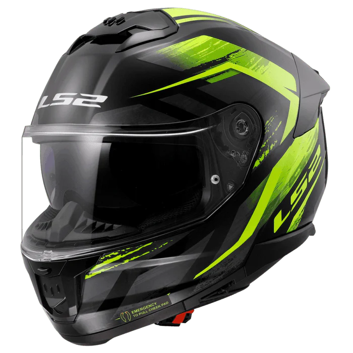 LS2 FF320 Stream II Fury Helmet - Black HV Yellow