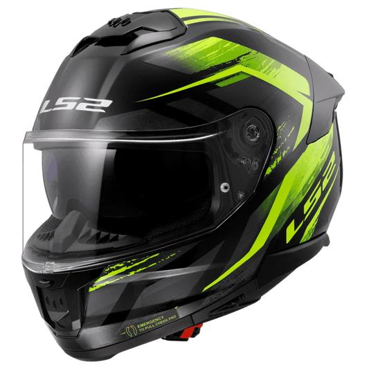 LS2 FF320 Stream II Fury Helmet - Black HV Yellow