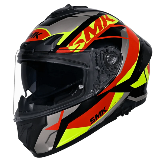 SMK TYPHOON STYLE HELMETS - GLOSS BLACK YELLOW ORANGE