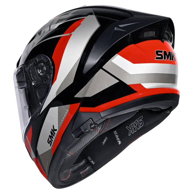 SMK TYPHOON STYLE HELMETS - WHITE RED