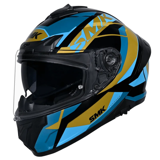 SMK TYPHOON STYLE HELMETS - GLOSS BLACK BLUE YELLOW