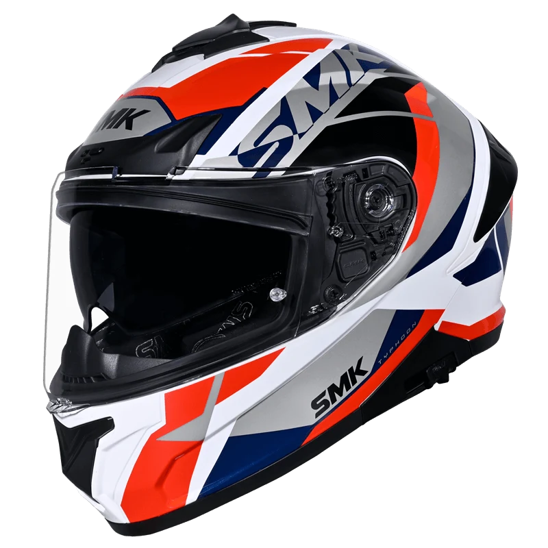 SMK TYPHOON STYLE HELMETS - GL136 WHITE RED GREY