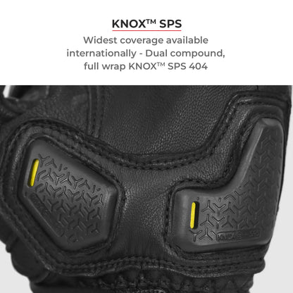 VIATERRA Shifter - Short Motorcycle Leather Riding Gloves - Black