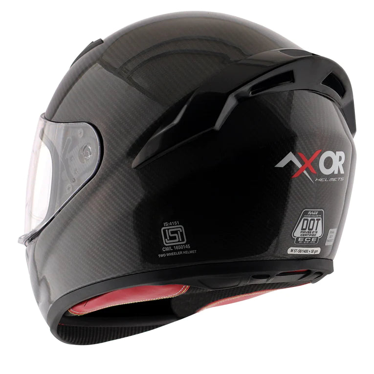 AXOR RAGE CARBON FIBER SMALL CHECKS GLOSS CARBON HELMET