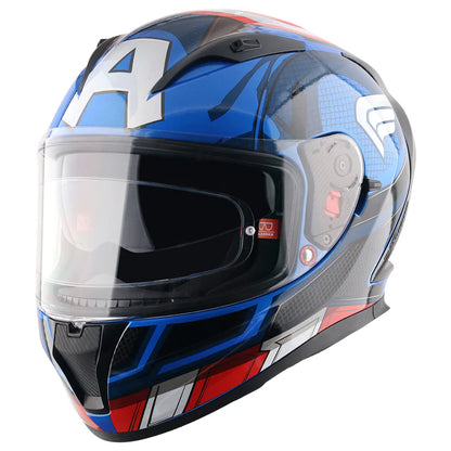 AXOR Street Marvel Captain America Helmet - Blue Red White