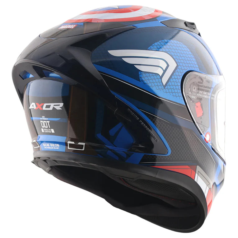 AXOR Street Marvel Captain America Helmet - Blue Red White