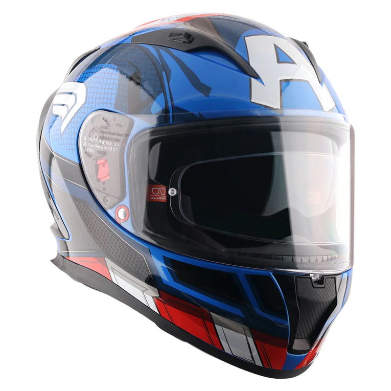 AXOR Street Marvel Captain America Helmet - Blue Red White