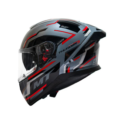 MT THUNDER3 PRO BLAZE HELMET - Gloss Black/Grey/Red