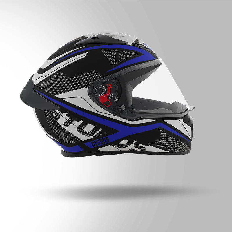 STUDDS THUNDER D4 HELMET - MATT BLACK BLUE