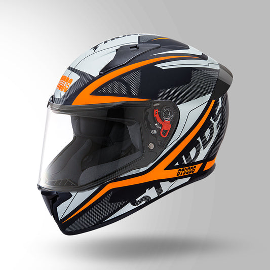 STUDDS THUNDER D4 HELMET - BLACK ORANGE