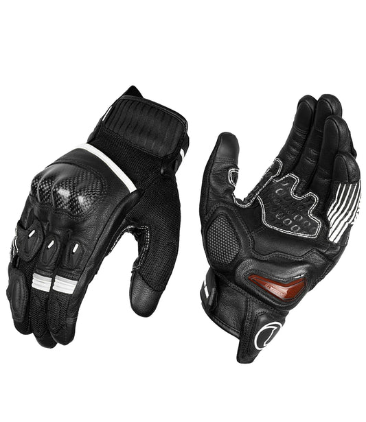 RYNOX Tornado Pro 4 Gloves - Black White (CARBON EDITION)