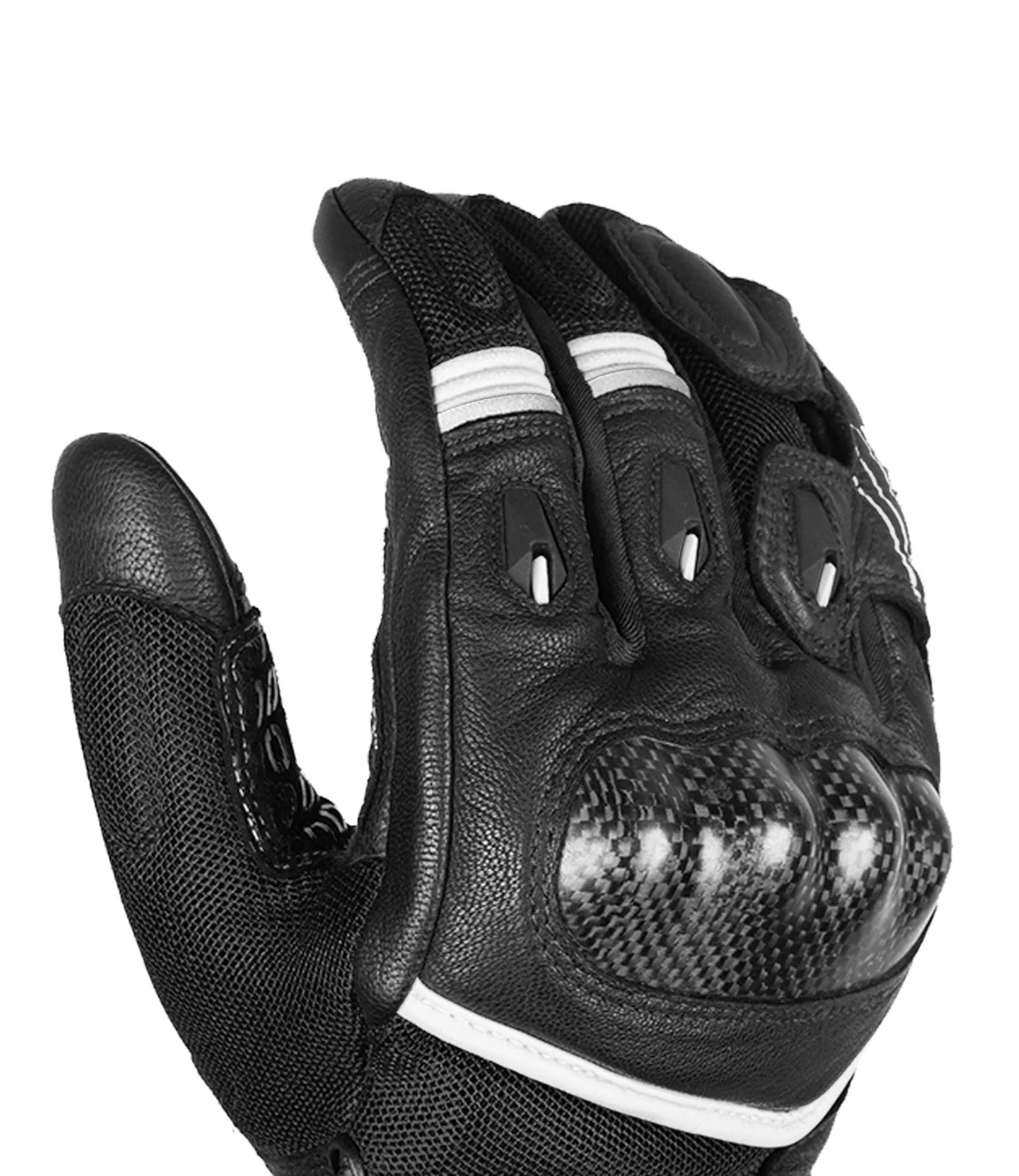 RYNOX Tornado Pro 4 Gloves - Black White (CARBON EDITION)
