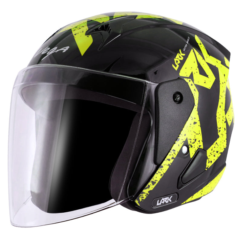 Vega Lark Victor Helmet - Black Neon Yellow