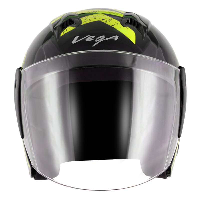 Vega Lark Victor Helmet - Black Neon Yellow