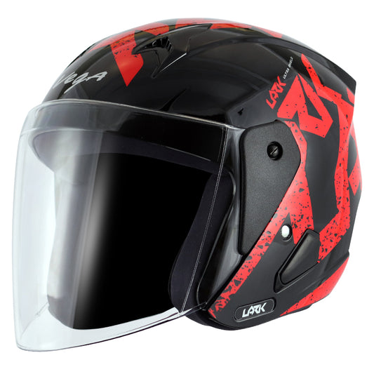 Vega Lark Victor Helmet - Black Red