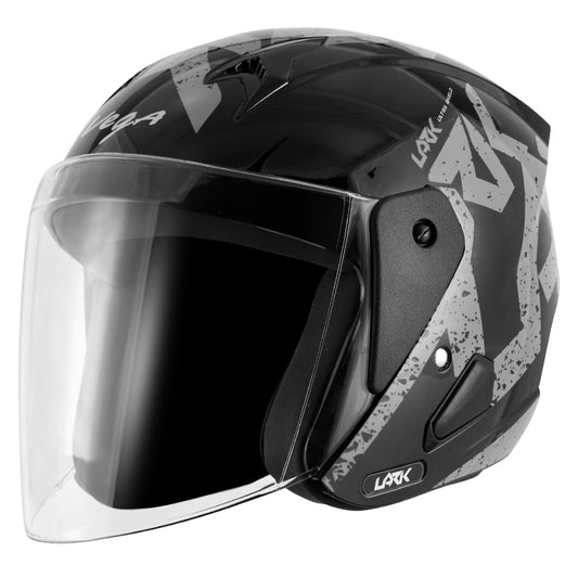 Vega Lark Victor Helmet - Black Silver