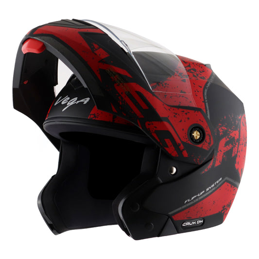 Vega Crux DX Victor Helmet - Dull Black Red