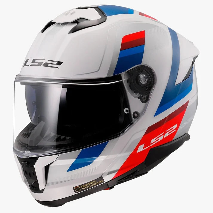 LS2 FF320 Stream II Vintage Helmet - White Blue Red