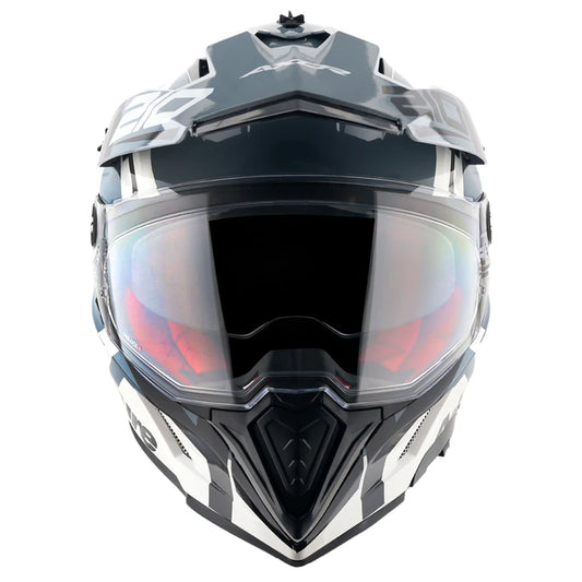 AXOR X-Cross Dual Visor Speedometer Helmet - White Grey