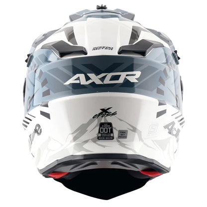 AXOR X-Cross Dual Visor Speedometer Helmet - White Grey