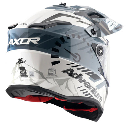 AXOR X-Cross Dual Visor Speedometer Helmet - White Grey