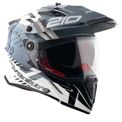 AXOR X-Cross Dual Visor Speedometer Helmet - White Grey