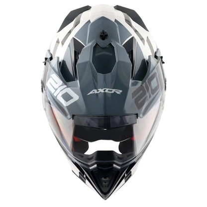 AXOR X-Cross Dual Visor Speedometer Helmet - White Grey