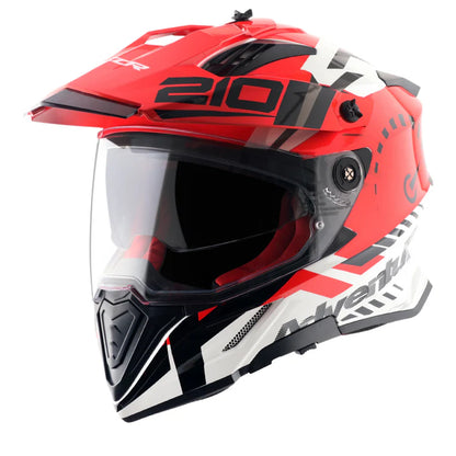 AXOR X-Cross Dual Visor Speedometer Helmet - White Red