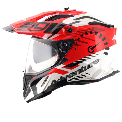 AXOR X-Cross Dual Visor Speedometer Helmet - White Red
