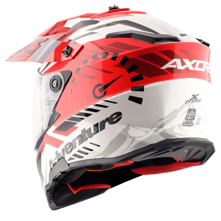 AXOR X-Cross Dual Visor Speedometer Helmet - White Red