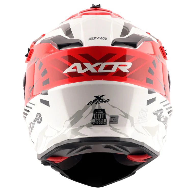 AXOR X-Cross Dual Visor Speedometer Helmet - White Red