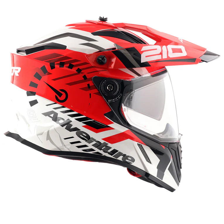 AXOR X-Cross Dual Visor Speedometer Helmet - White Red