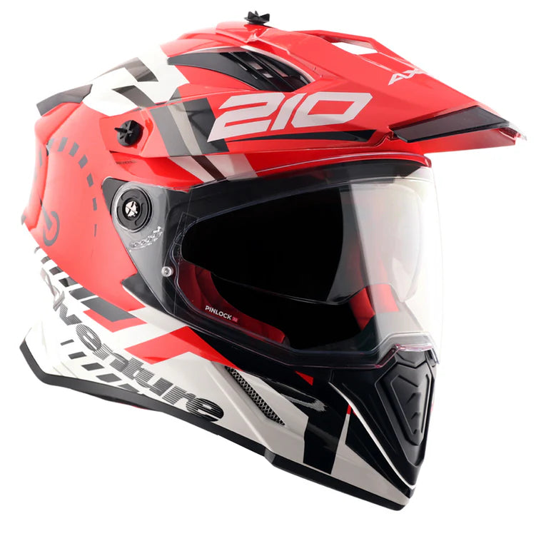 AXOR X-Cross Dual Visor Speedometer Helmet - White Red