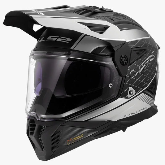 LS2 MX436 Pioneer II 100th Meridian Helmet - Gloss Black Light Grey
