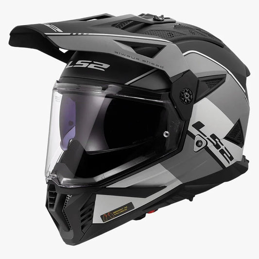 LS2 MX436 Pioneer II Rally Helmet - Matt Grey Black