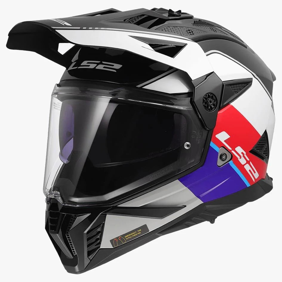 LS2 MX436 Pioneer II Rally Helmet - Gloss Red White Blue by motorizzr.com